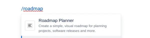 The Roadmap Planner shortcut on a Confluence page