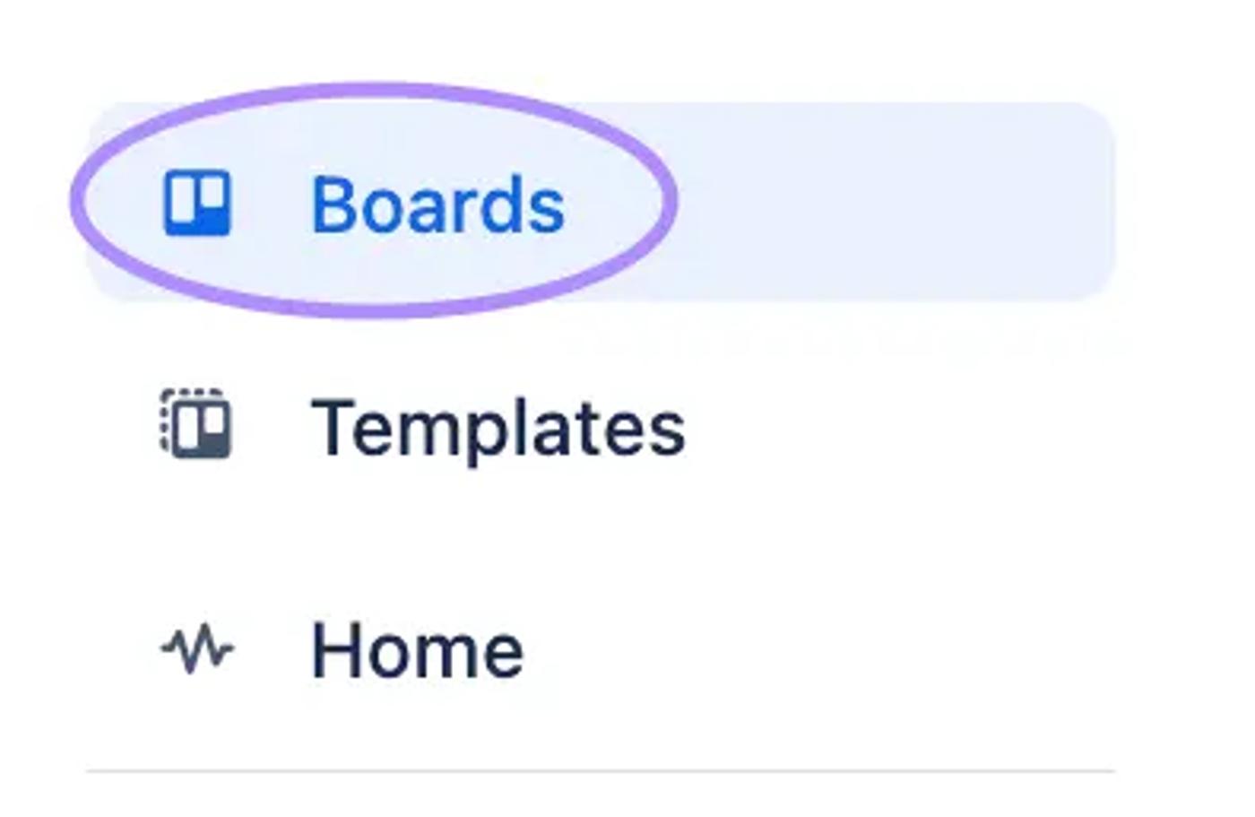 Links to Boards and Templates in the Trello homepage