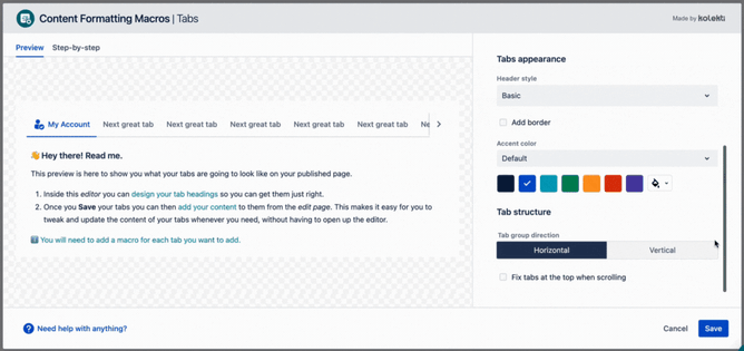 The stepbystep guide to creating Confluence tabs