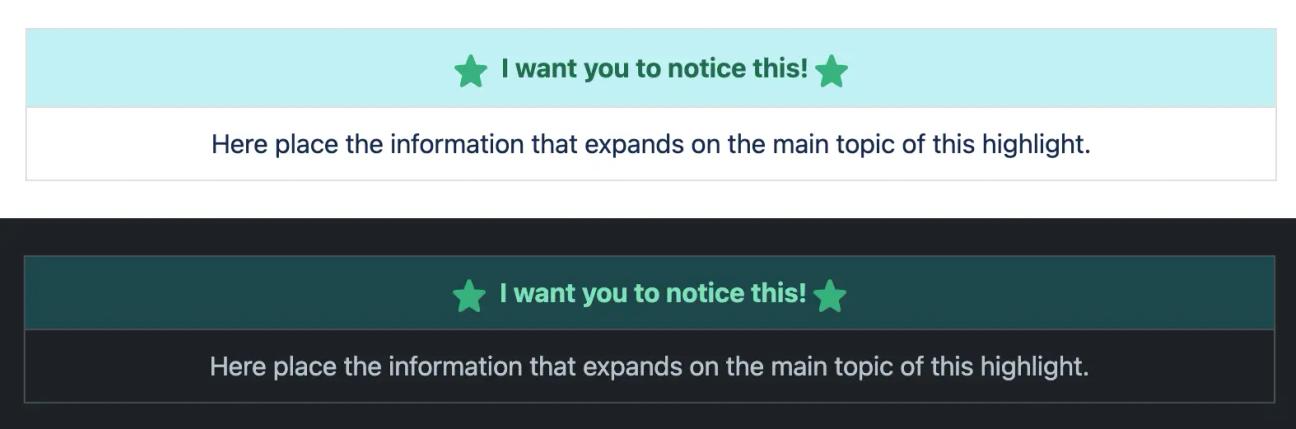 A two-cell table shown on a white background above and a dark background