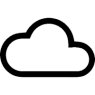 A black icon of a cloud