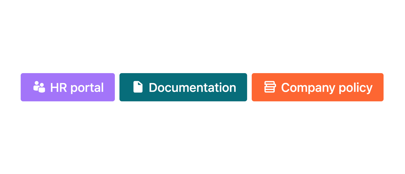 A row of three visual buttons with links to company documents