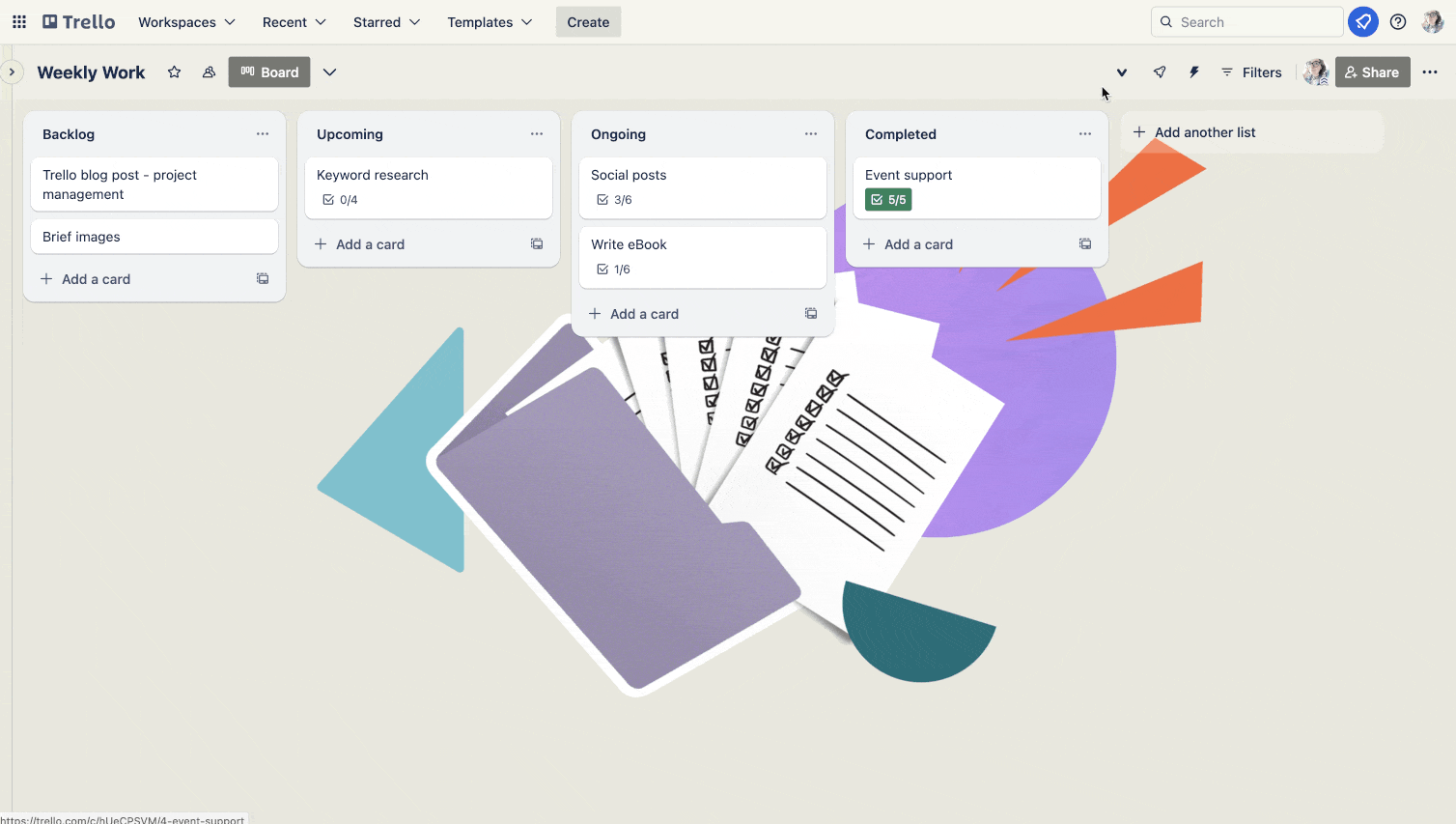 A gif showing a user exporting Trello checklists with Board Export for Trello
