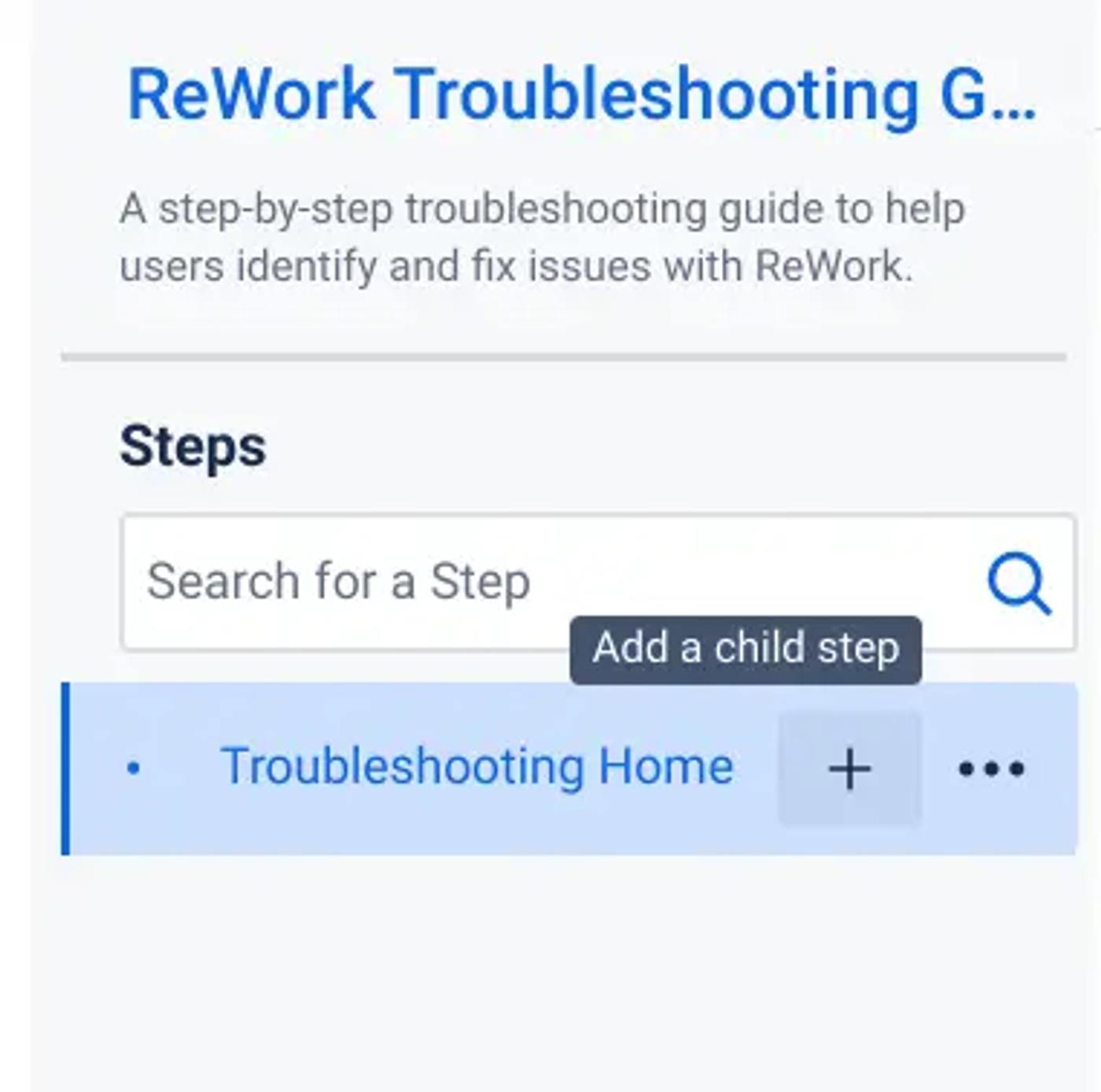 The “Add a child” step button in Guided Pathways for Confluence