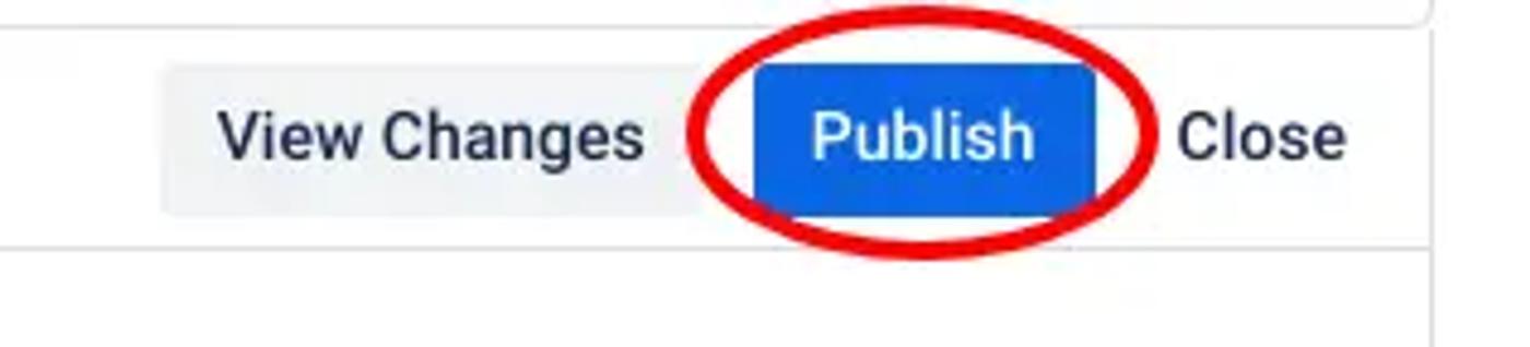 The Publish button in Guided Pathways for Confluence