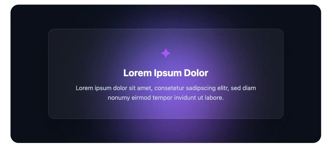 The glass-effect panel card on a dark background, made with an HTML macro from Mosaic in Confluence.