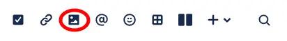 A screenshot of the Add Image icon within the Confluence page toolbar
