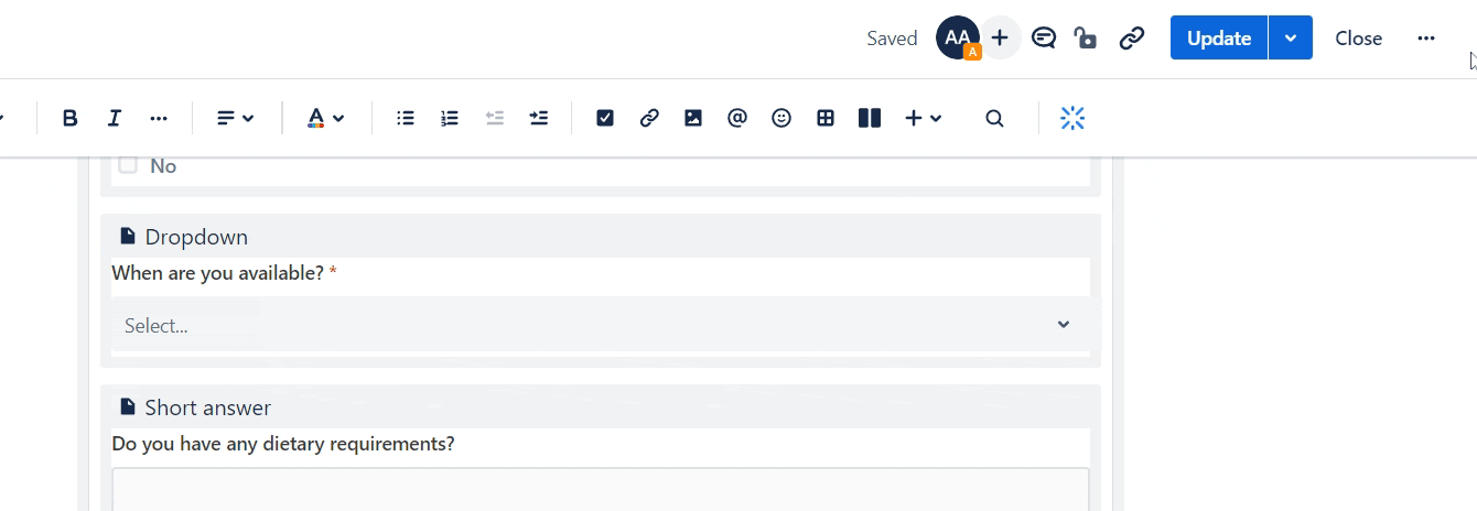 GIF of a user adding a label to a Confluence page in edit mode