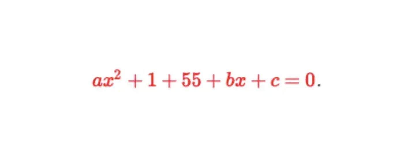 A LaTeX formula with red text