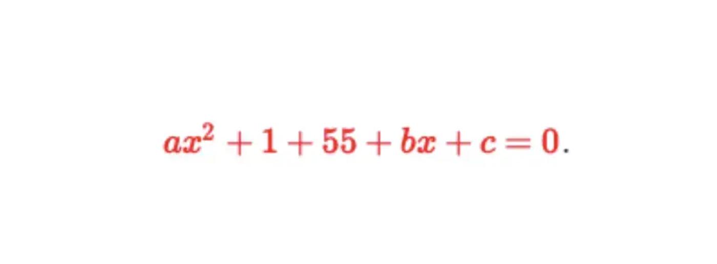 A LaTeX formula with red text