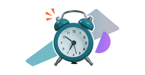 A ringing alarm clock on a stylised background