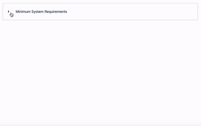 A GIF of a collapsible section in Confluence, with a table being expanded and hidden