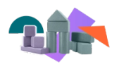Stacked building block shapes