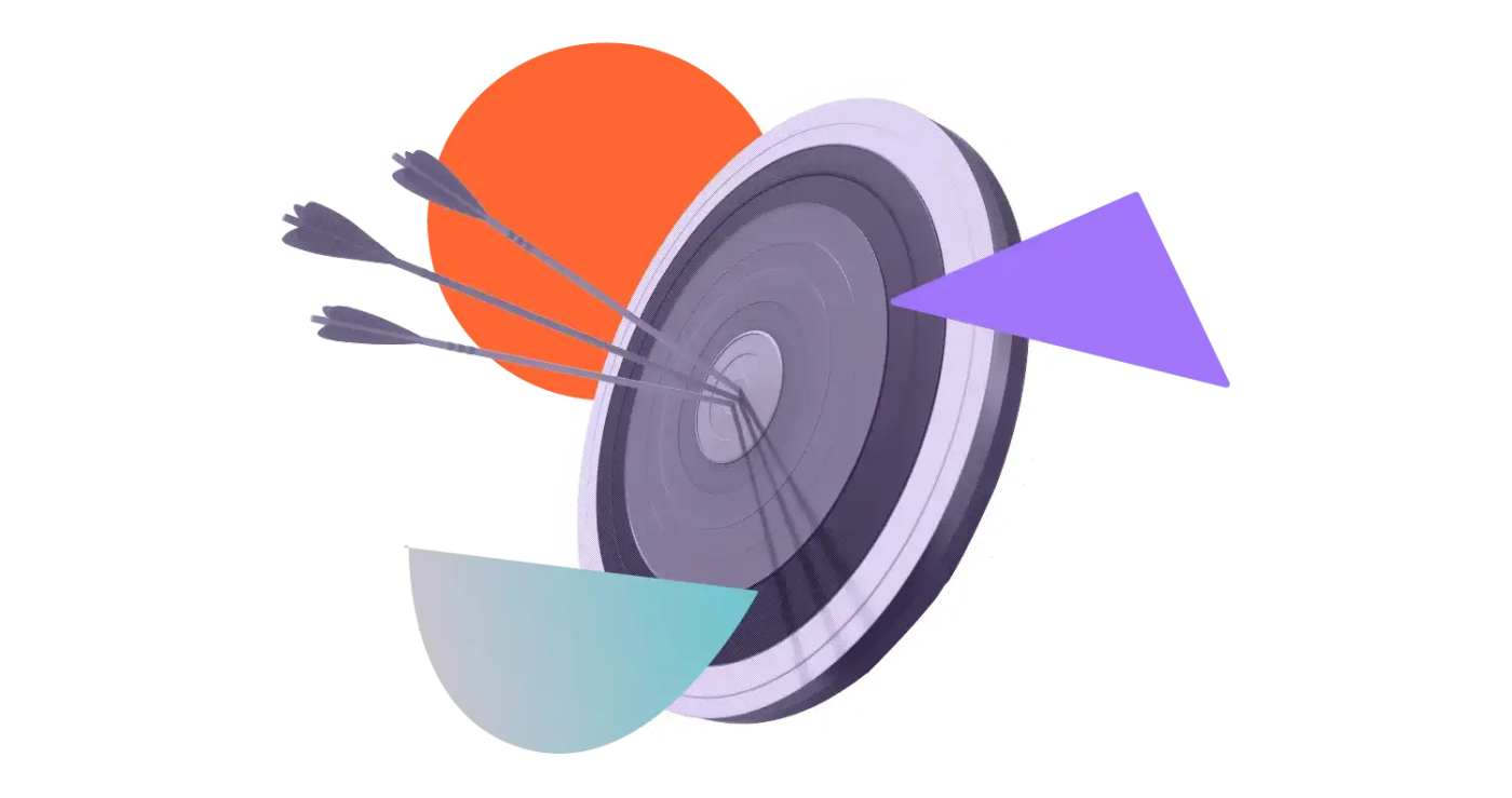 A target with three arrows in the bullseye