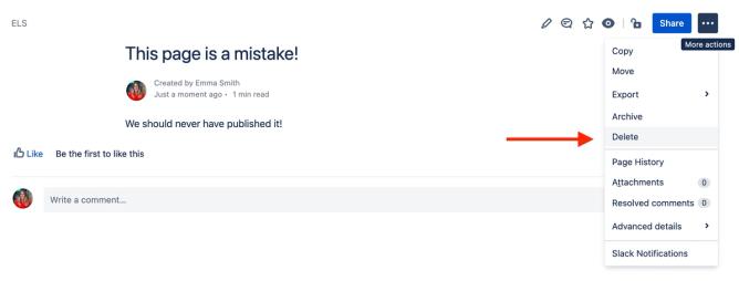 How to delete a Confluence page in 2 easy steps