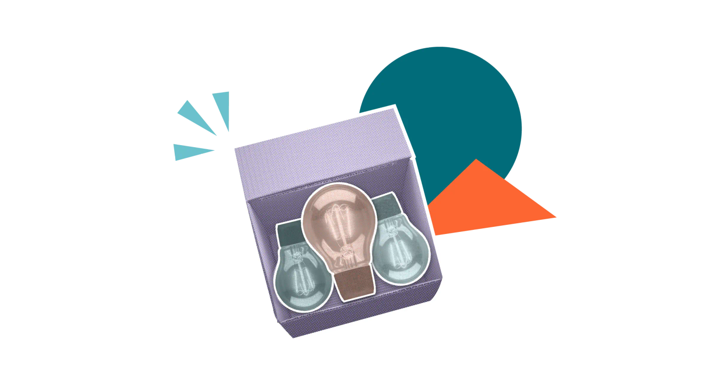 Three lightbulbs in an open box