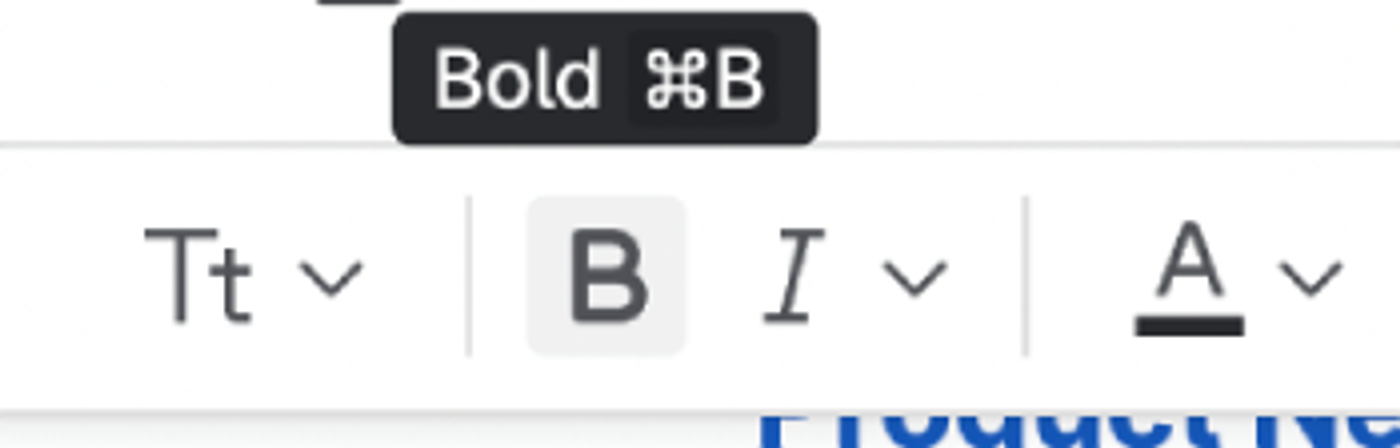 A screenshot of the Confluence page toolbar with the bold text button highlighted