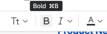 A screenshot of the Confluence page toolbar with the bold text button highlighted