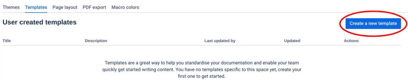A screenshot of the Create New Template button