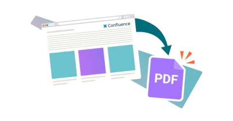 A Confluence page being exported as a PDF on a stylised background