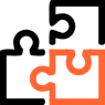 An icon of three interlocking puzzle pieces