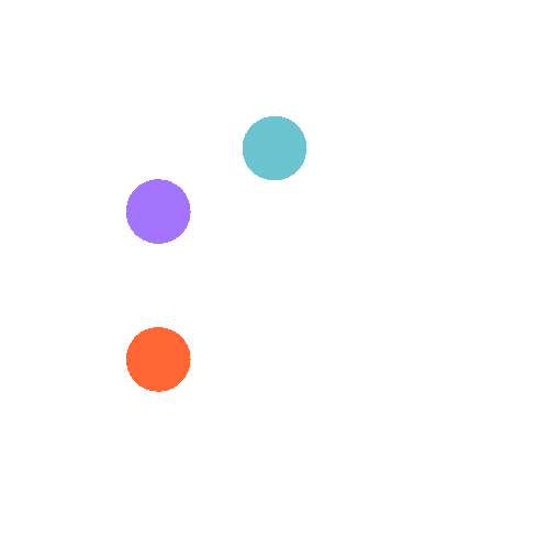 An icon of a paint palette containing multi-coloured paints