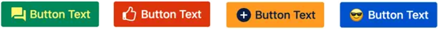 A row of four Buttons in a range of background colours and with varying icons