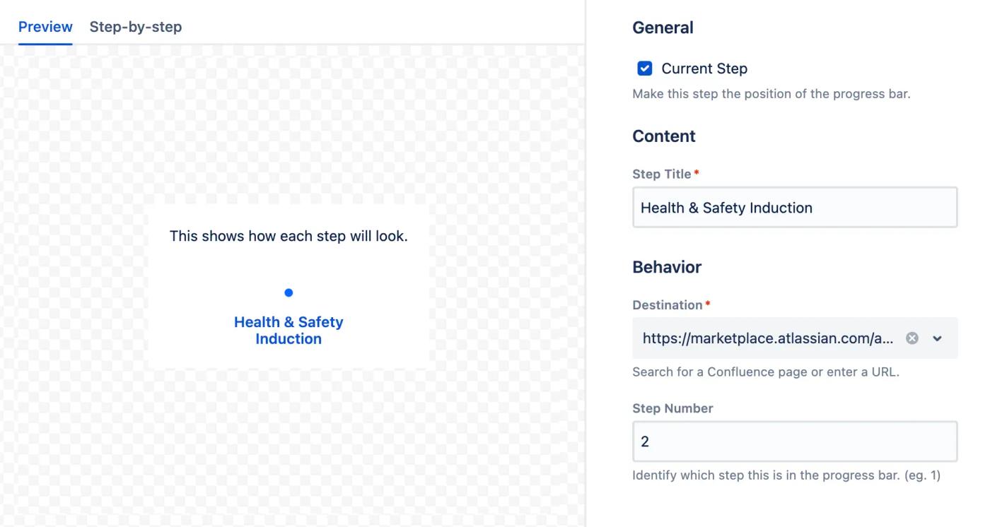 A screenshot of the Progress Bar macro editor window in Confluence