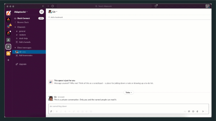 A gif of a Slack workspace customised with different colour themes