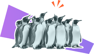 Penguins migrating