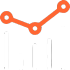 An icon of a bar chart with a trend line