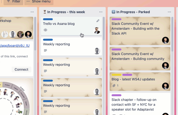 A gif demonstrating how to add a team member to a Trello board