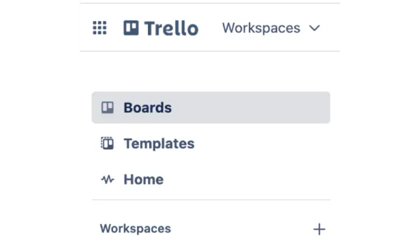 Links to Boards and Templates in the Trello homepage