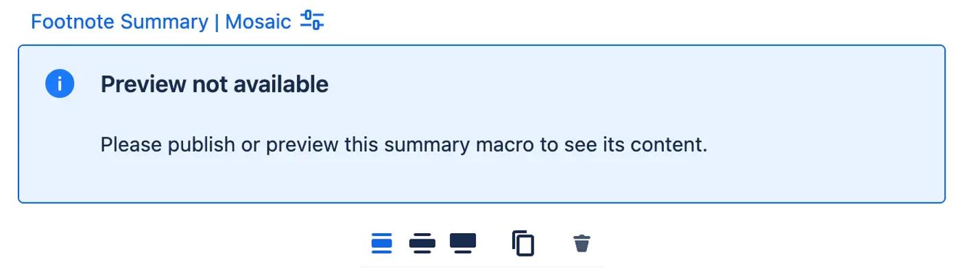 The Footnote Summary preview in Confluence