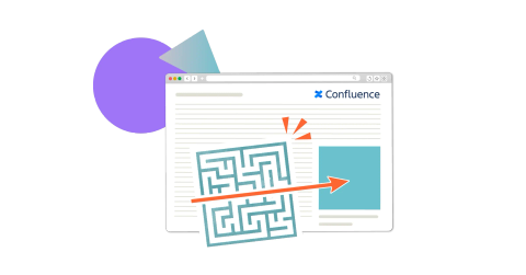 A webpage with a large arrow highlighting a possible Confluence space shortcut