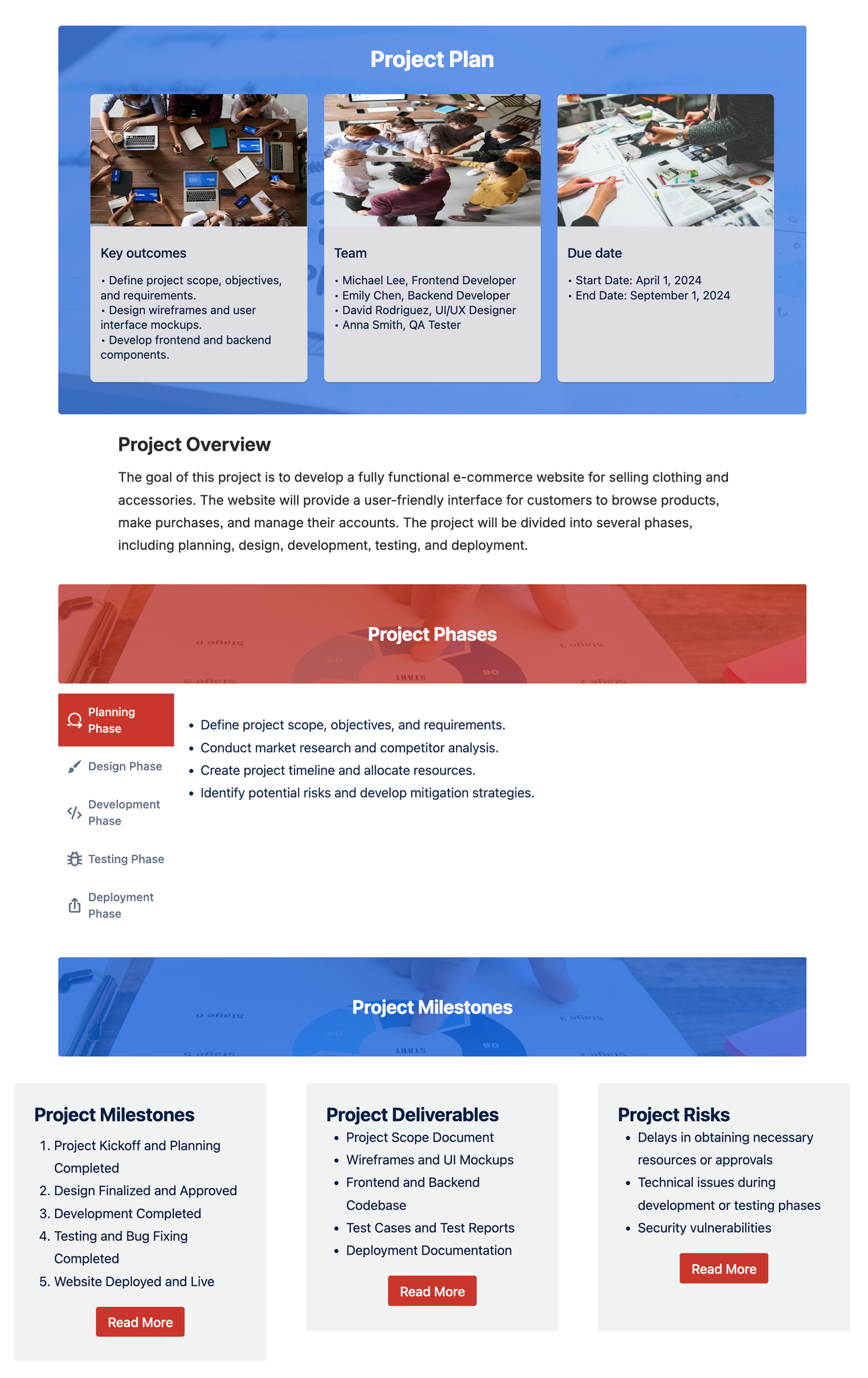 Screenshot of the Confluence project plan template, showing visual cards and tabs reporting on project status