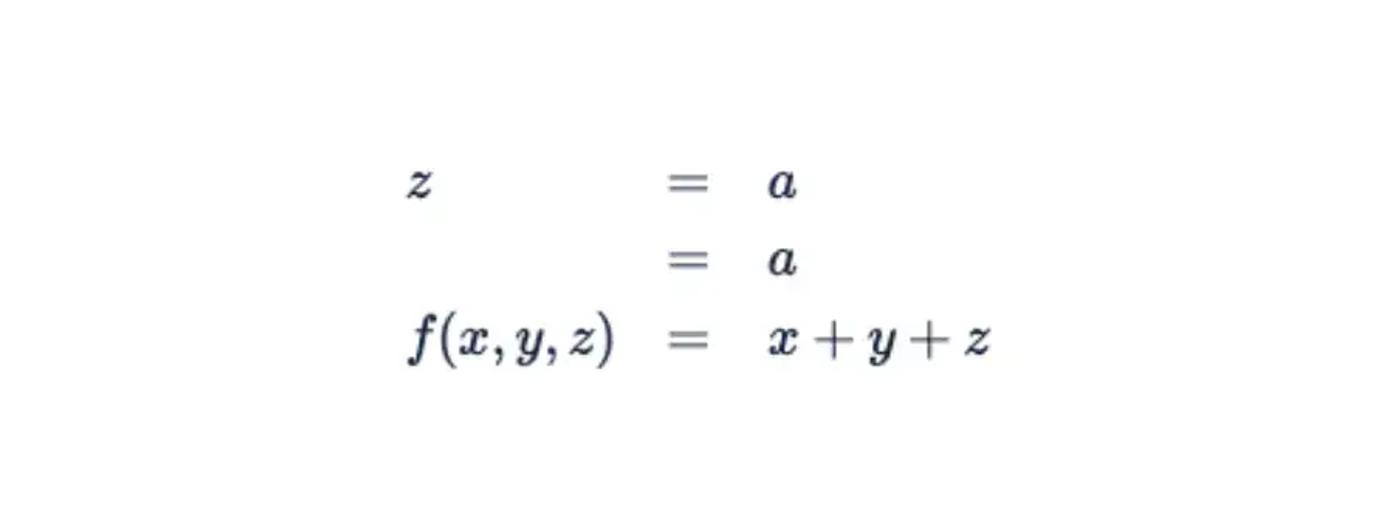 Three rows of mathematical equations formatted in an array using LaTeX