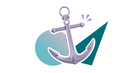 A large anchor on a stylised background