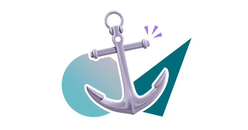 A large anchor on a stylised background