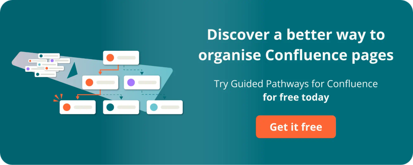 A colourful, stylised advert for Guided Pathways for Confluence