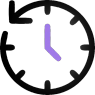 An icon of a clock with a counter-clockwise arrow