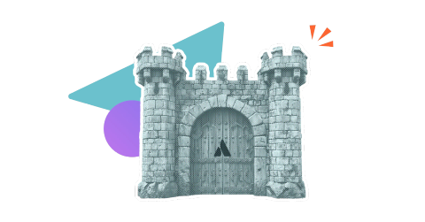 A castle with the Atlassian Cloud fortified logo on the castle door