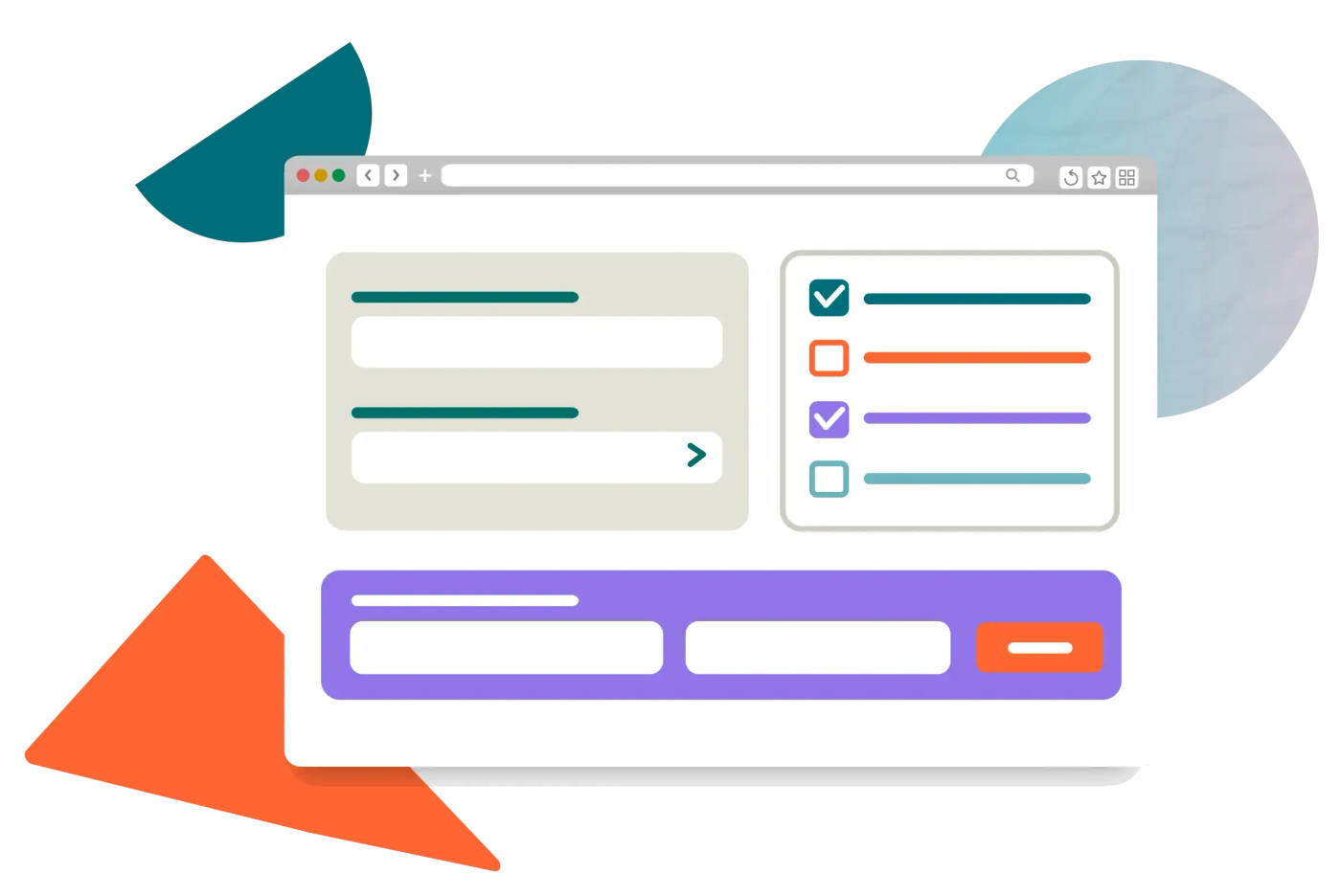 A browser window showing colourful survey questions