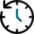 An icon of a clock with an anti-clockwise arrow built into the clock face