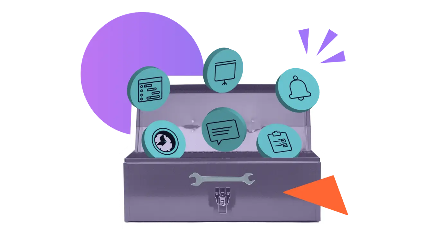 An open toolbox with various multimedia icons floating out