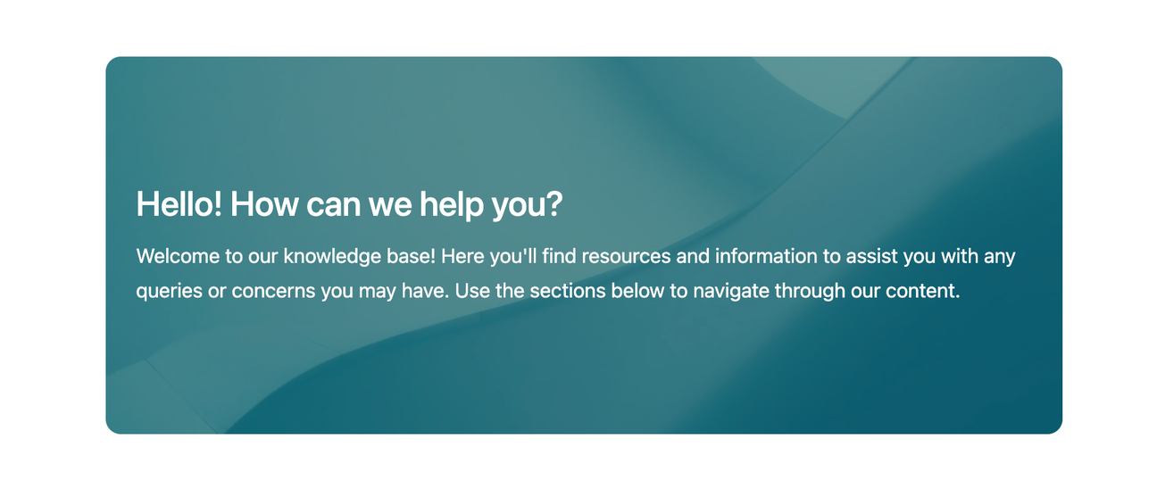 A teal background with a text overlay using Mosaic's Background macro