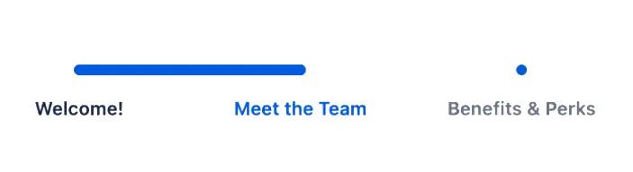 A Progress Bar displaying steps in an onboarding process in Confluence