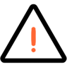 An icon of a warning sign with an orange exclamation mark