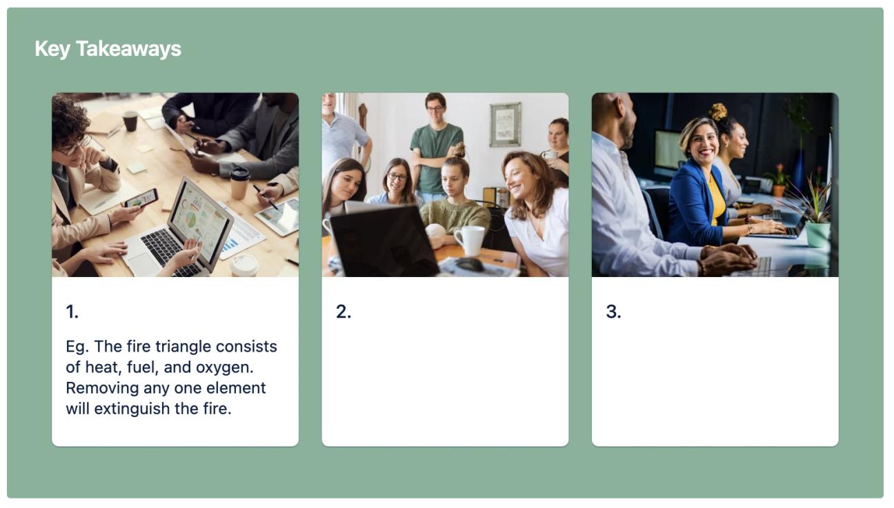 Key takeaways highlighted with the Advanced Cards macro for Confluence.
