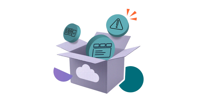 A box with a cloud sticker containing icons of Confluence macros